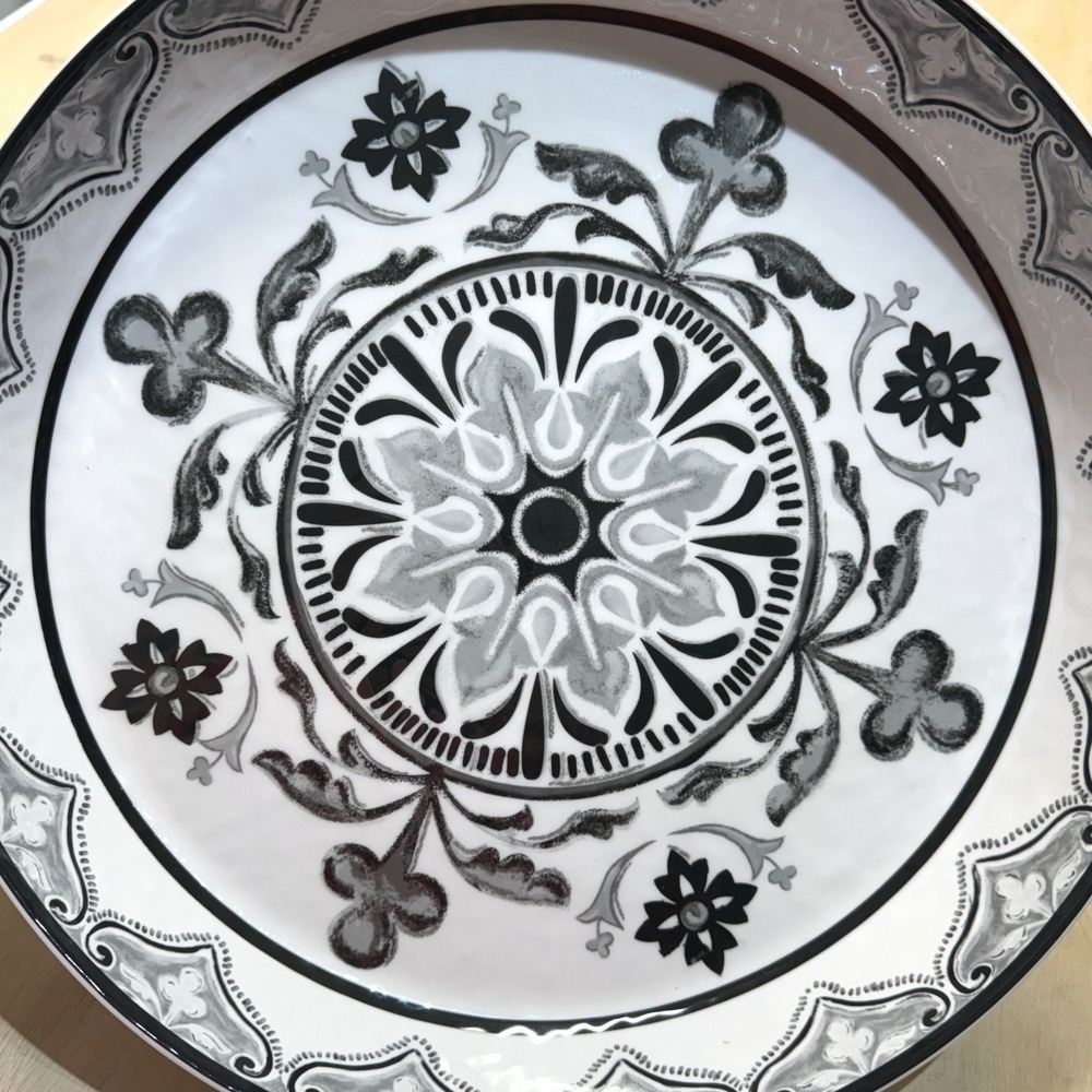 7 Piece Melamine Lazy Susan Divided Serving Dishes Set with Lid Floral Mandala - Picture 4 of 11